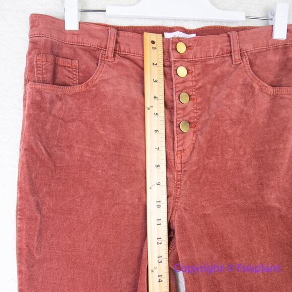 New! Loft women's rusty brick red corduroy high waist skinny‎ pants, size 31 - Picture 4 of 12